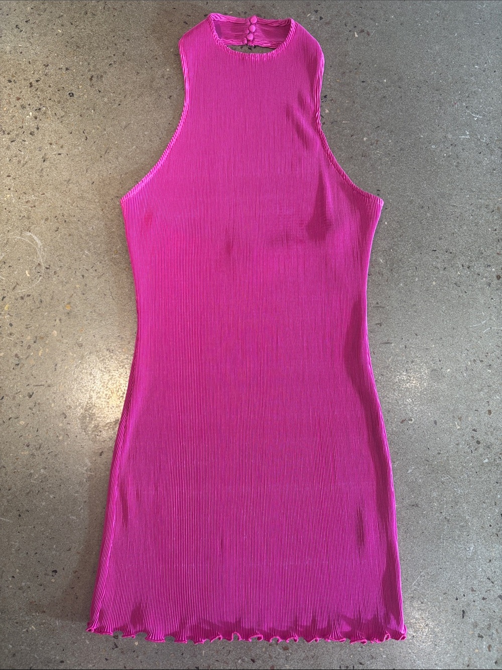 White Fox Boutique Hot Pink Pleated Midi Dress M